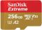 Карта пам'яті SanDisk microSD  256GB C10 UHS-I U3 A2 V30 R190/W130MB/s Extreme