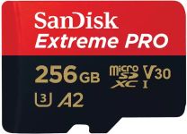 Карта памяти SanDisk microSD  256GB C10 UHS-I U3 R200/W140MB/s Extreme Pro V30 + SD