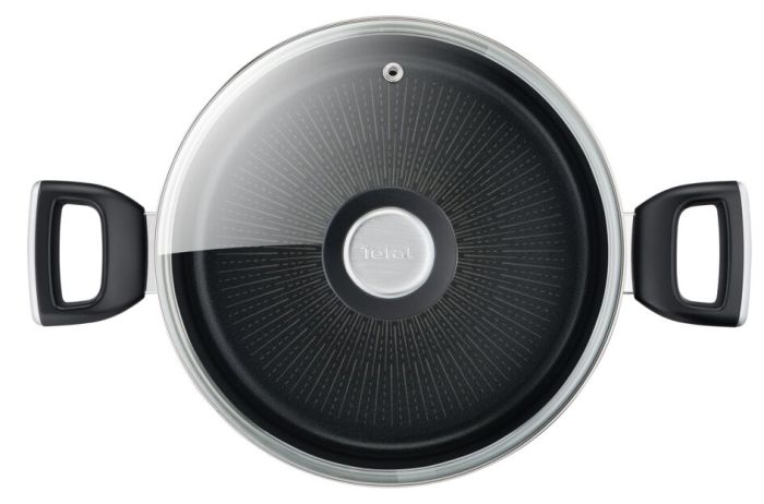 Каструля з кришкою Tefal Unlimited, 24см, 5.3л, алюміній, бакеліт, скло, чорний