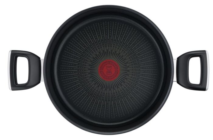 Каструля з кришкою Tefal Unlimited, 24см, 5.3л, алюміній, бакеліт, скло, чорний
