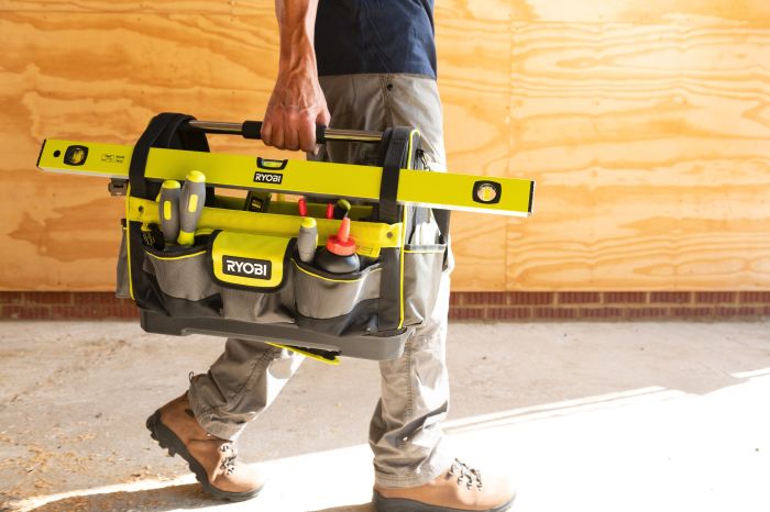 Сумка для инструмента Ryobi RSSLOT1, 38л, открытая, жесткая конструкция, полиэстер, 36х49х23см