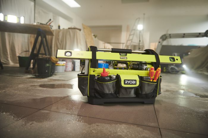Сумка для инструмента Ryobi RSSLOT1, 38л, открытая, жесткая конструкция, полиэстер, 36х49х23см