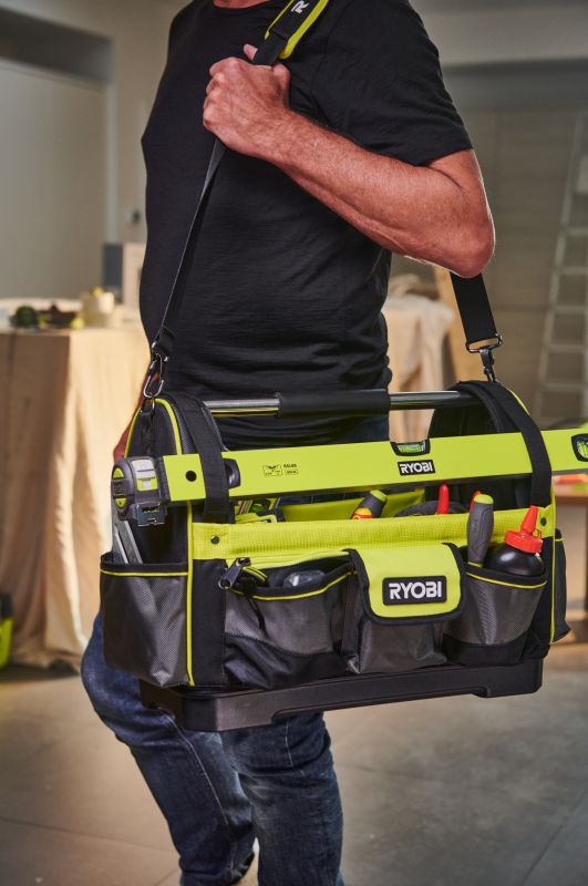 Сумка для инструмента Ryobi RSSLOT1, 38л, открытая, жесткая конструкция, полиэстер, 36х49х23см