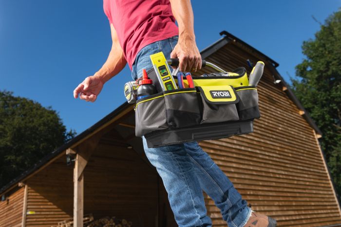 Сумка для инструмента Ryobi RSSSOT1, 17л, открытая, жесткая конструкция, полиэстер, 25х32х20см