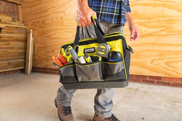 Сумка для инструмента Ryobi RSSSTB1, 22л, жесткая конструкция, полиэстер, 20.5х38х29см