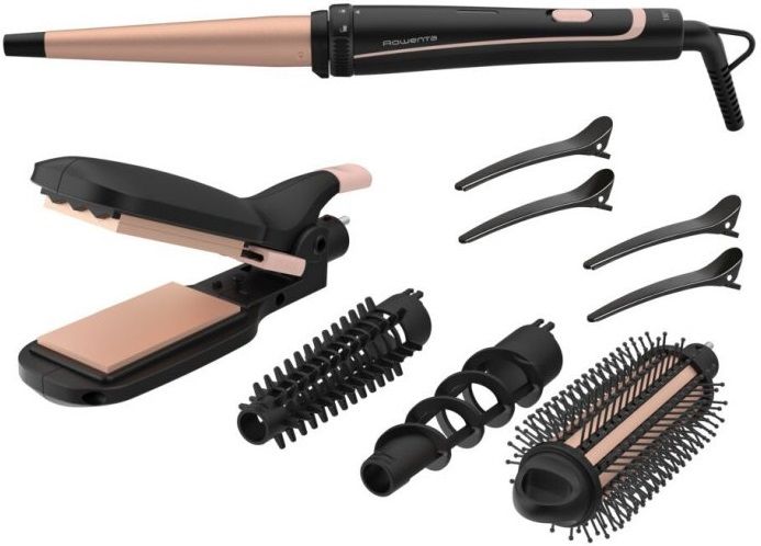 Мультистайлер Rowenta Infinite Looks 14 IN1, >300Вт, >190С, 5 насадок, кейс, аксесуары, керамика, черный