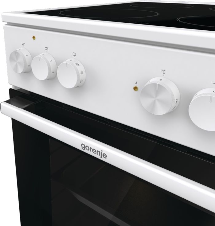 Плита Gorenje електрична склокерамічна, 62л, конвекція, 50x60см, білий