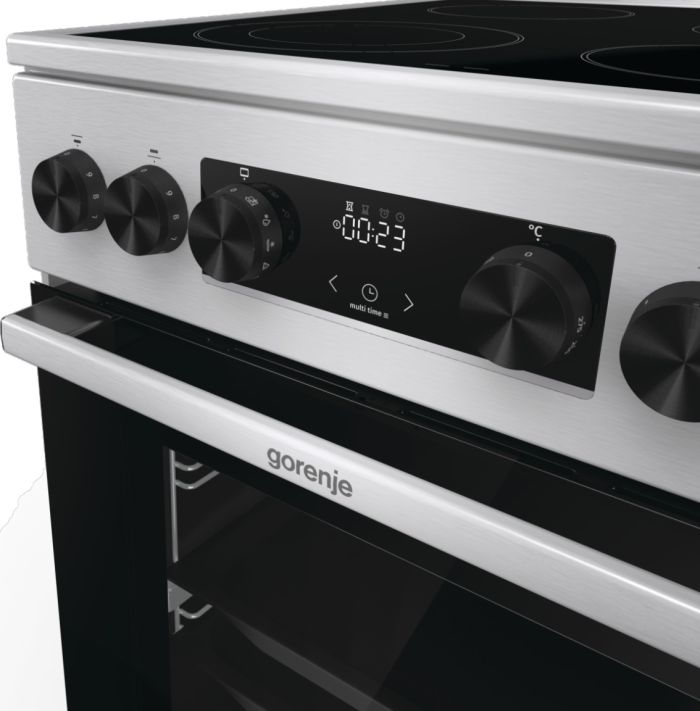 Плита Gorenje электрическая стеклокерамическая, 70л, 50x60см, дисплей, программатор, нерж