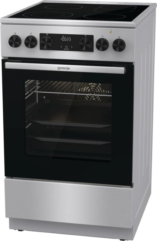 Плита Gorenje электрическая стеклокерамическая, 70л, 50x60см, дисплей, программатор, нерж