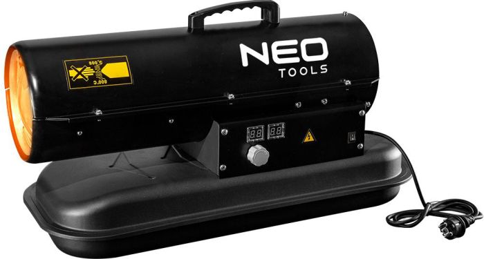 Теплова гармата дизель/гас Neo Tools, прямого нагріву, 20кВт, 300м2, 550м3/год, IPX4, чорний, 14.12кг