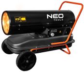 Тепловая пушка дизель/керосин Neo Tools, прямого нагрева, 30кВт, 420м кв, 750м куб/ч, колеса, IPX4, чёрный
