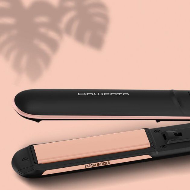 Випрямитель Rowenta Express Shine Papaya, >240Вт, темп.режимов-8, 140-210С, дисплей, керамика, черный