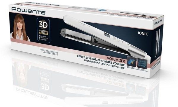 Випрямляч Rowenta Volumizer, >240Вт, темп.режимів-8, 140-210С, дисплей, іонізація, кераміка, білий