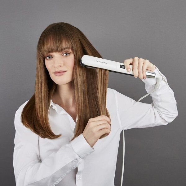 Випрямляч Rowenta Volumizer, >240Вт, темп.режимів-8, 140-210С, дисплей, іонізація, кераміка, білий