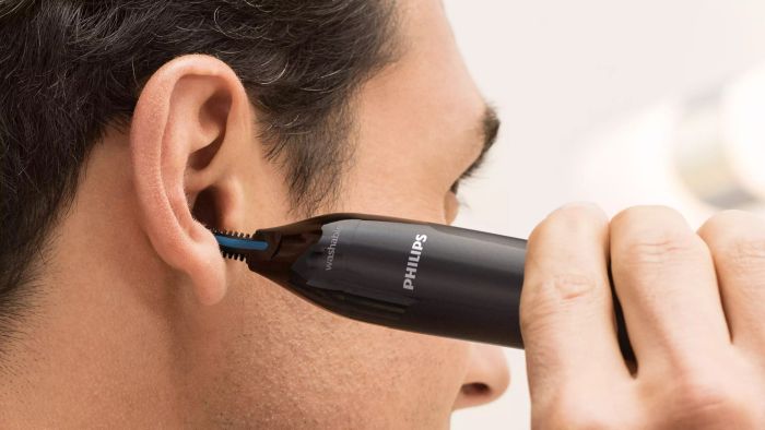 Тример Philips Series 1000, для носа та вух, 1хАА, сталь, чорний