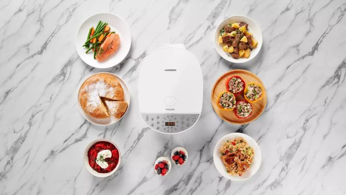 Мультиварка Philips All-in-One, 980Вт, чаша-5л, електронне керув., пластик, білий