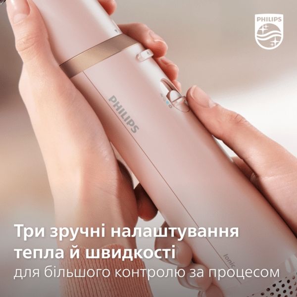 Фен-щетка Philips 3000 Series, 800Вт, режимов-3, керамика, турмалин, розовый