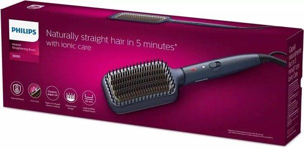 Щетка-выпрямитель  Philips Series 5000, темп.режимов-3, 150-200С, керамика, синий