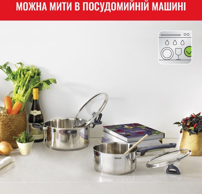 Набор посуды Tefal Daily Cook, 8 предметов, нержавеющая сталь, бакелит, стекло
