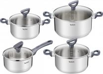 Набір посуду Tefal Daily Cook, 8предметів, нержавіюча сталь, бакеліт, скло