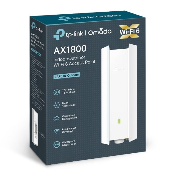 Точка доступа TP-LINK EAP610 OUTDOOR AX1800, 1xGE LAN, PoE, Passive PoE