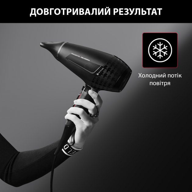 Фен Rowenta x Karl Lagerfeld K/Pro Stylist, 2200Вт, режимов-3, иониз-я, дифузор, 2 концентратора, хол. обдув, черный