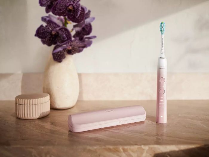 Щітка зубна електр. Philips, Sonicare DiamondClean Prestige 9900, 62т. колив/хв, насадок-1, SenseIQ, зарядний чохол, рожевий