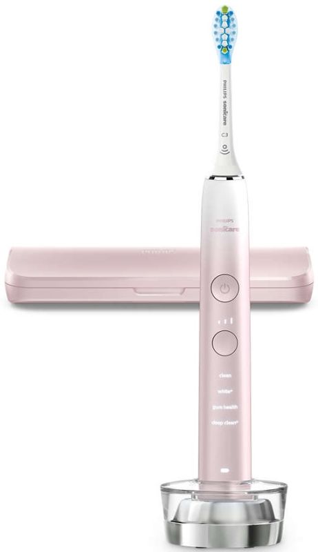 Щітка зубна електр. Philips, Sonicare DiamondClean Prestige 9900, 62т. колив/хв, насадок-1, SenseIQ, зарядний чохол, рожевий