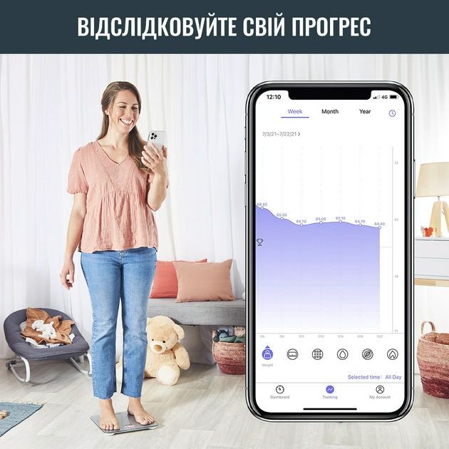 Весы Tefal напольные Goodvibes Life, 160кг, Bluetooth, AAAx3 в компл, стекло, серый