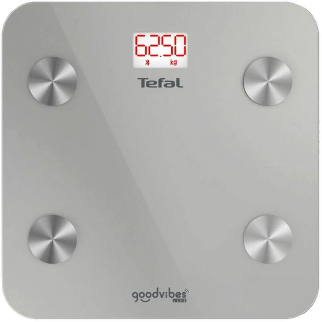 Весы Tefal напольные Goodvibes Life, 160кг, Bluetooth, AAAx3 в компл, стекло, серый