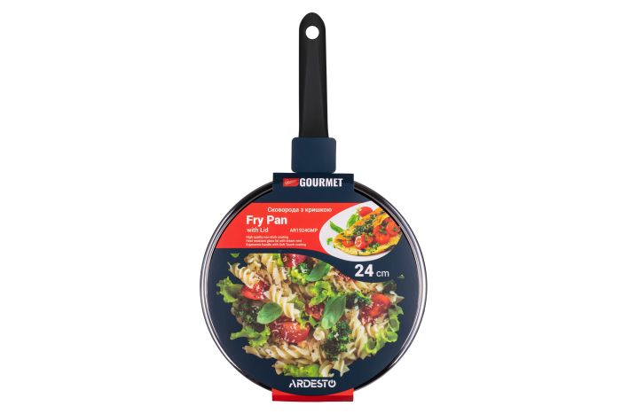 Сковорода с крышкой Ardesto Gemini Gourmet Aosta, 24см, алюминий, черный