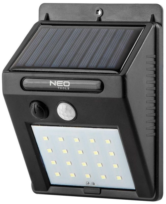 Прожектор акумуляторний Neo Tools, 1200мА•год, 250лм, живлення від сонячного світла, датчик руху та сутінків, IP44