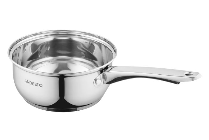 Ківш зі скляною кришкою Ardesto Gemini Gourmet Aosta, 1.2л, нержавіюча сталь