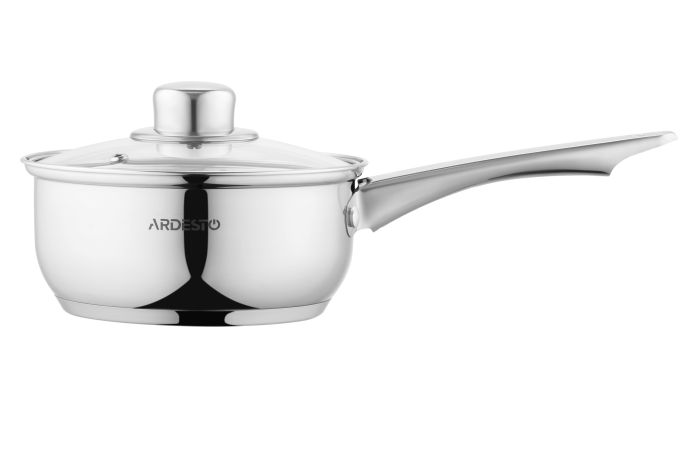 Ківш зі скляною кришкою Ardesto Gemini Gourmet Aosta, 1.2л, нержавіюча сталь
