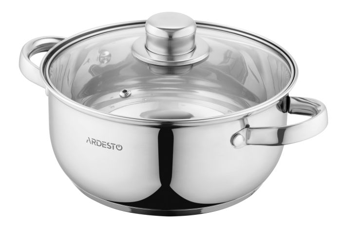 Кастрюля со стеклянной крышкой Ardesto Gemini Gourmet Aosta, 2.7л, нержавеющая сталь