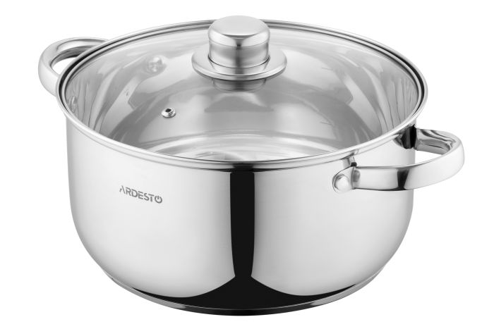 Кастрюля со стеклянной крышкой Ardesto Gemini Gourmet Aosta, 5л, нержавеющая сталь