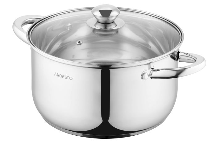 Кастрюля со стеклянной крышкой Ardesto Gemini Gourmet Spoleto, 5.8л, нержавеющая сталь