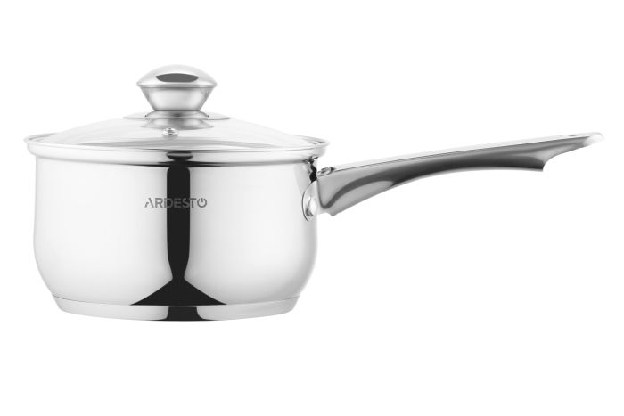 Ківш зі скляною кришкою Ardesto Gemini Gourmet Spoleto, 1.6л, нержавіюча сталь