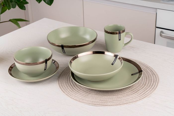 Тарелка десертная Ardesto Liguria Green bay, 19см, керамика, зеленый