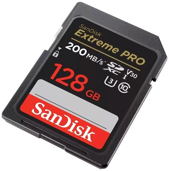 Карта пам'яті SanDisk SD  128GB C10 UHS-I U3 R200/W90MB/s Extreme Pro V30
