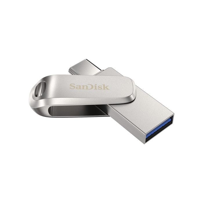 Накопитель SanDisk  128GB USB 3.1 Type-A + Type-C Dual Drive Luxe Серебристый