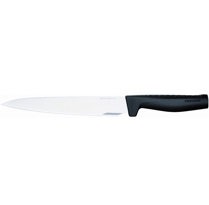 Кухонний ніж для м'яса Fiskars Hard Edge, 21.6см, нержавіюча сталь, пластик, чорний