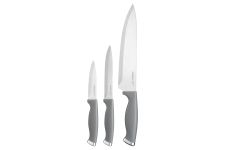 Набір ножів Ardesto Gemini Gourmet, 3 предмети, нержавіюча сталь, пластик, сірий