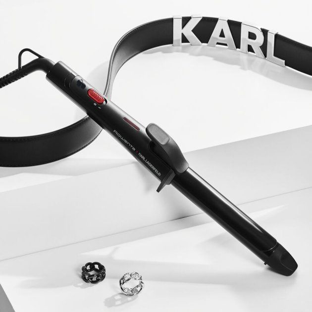 Плойка Rowenta x Karl Lagerfeld Curling Tong, 47Вт, D -25mm, >200С, керамика, турмалин, черный