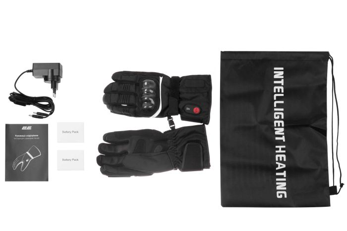 Перчатки с подогревом 2E Rider Black, размер S