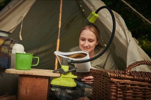 Ліхтар інспекційний акумуляторний Ryobi ONE+ RLCF18-0, 18В, 400лм, 2 функції освітлення, гнучкий, затискач без АКБ та ЗП