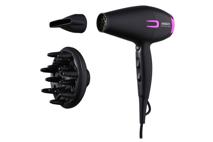 Фен Ardesto Violet PRO  ,1750-2100Вт, 2 швидкості, 3темп.режими,дифузор, чорний ARDESTO HD-Y221PRO