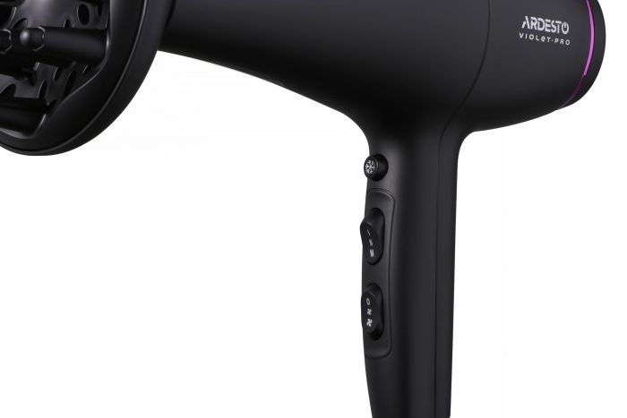 Фен Ardesto Violet PRO  , 1850-2200Вт, 2 скорости,  3 темп.режима, диффузор, черный ARDESTO HD-Y222PRO