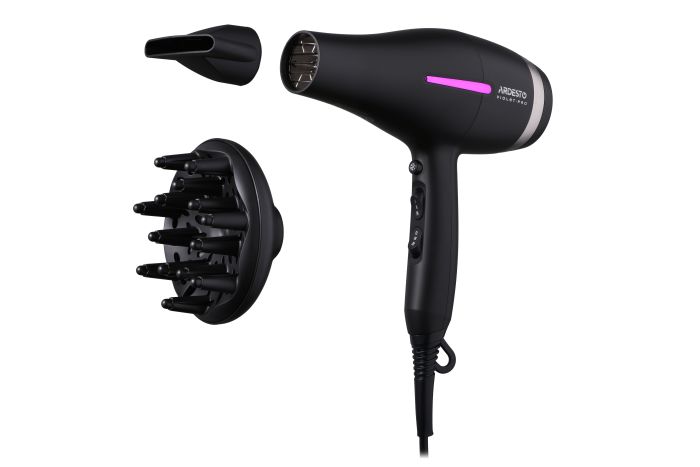 Фен Ardesto Violet PRO , 1850-2200Вт, 2 швидкості , 3темп.режими, дифузор, чорний ARDESTO HD-Y223PRO