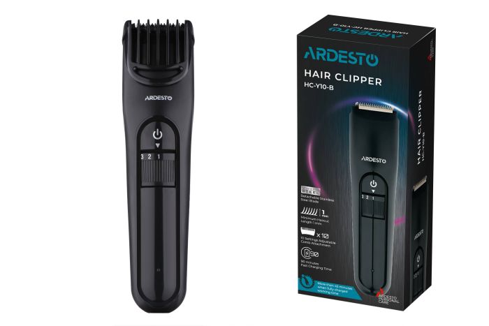 Машинка для стрижки  Ardesto , сеть+акум., насадок-1, сталь, черный ARDESTO HC-Y10-B